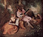 Jean antoine Watteau Das Liebeslied oil painting artist